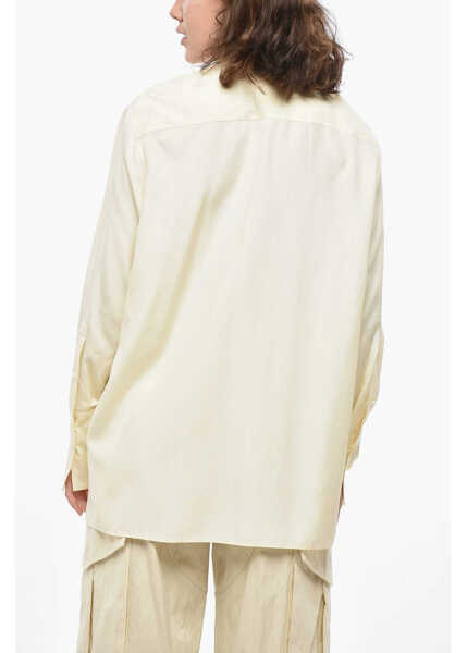 Bluze Givenchy Silk Tie-Neck Blouse Foulard Yellow Femei (BM 19432976) 2