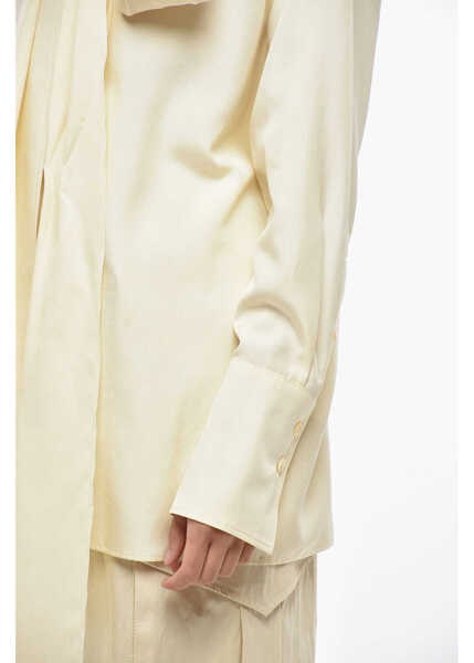 Bluze Givenchy Silk Tie-Neck Blouse Foulard Yellow Femei (BM 19432976) 3