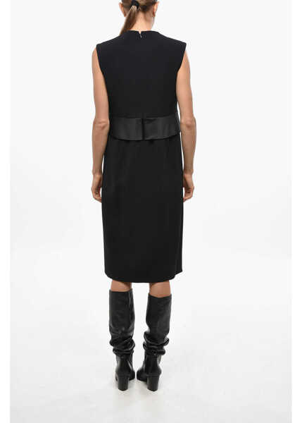 Rochii scurte Cline Sleeveless Midi Dress With Satin Detail Black Femei (BM 19432979) 3