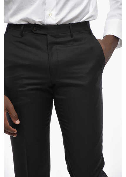 Pantaloni eleganti CORNELIANI Virgin Wool Solid Color Pants Black Barbati (BM 19432988) 3