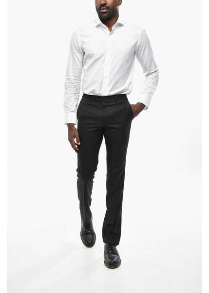 Pantaloni eleganti CORNELIANI Virgin Wool Solid Color Pants Black Barbati (BM 19432988) 4