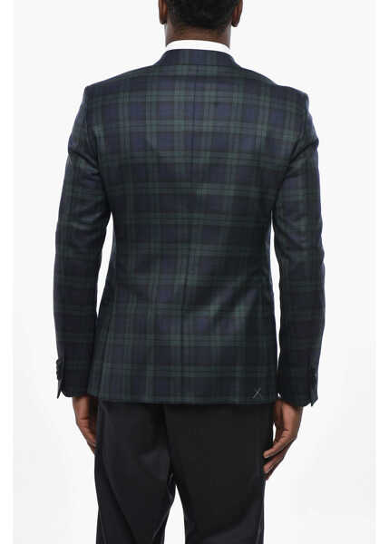 Sacouri CORNELIANI Cc Collection Virgin Wool Checked Re 2-Buttons Blazer Green Barbati (BM 19433000) 2