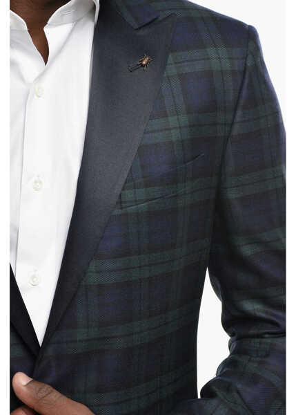 Sacouri CORNELIANI Cc Collection Virgin Wool Checked Re 2-Buttons Blazer Green Barbati (BM 19433000) 3