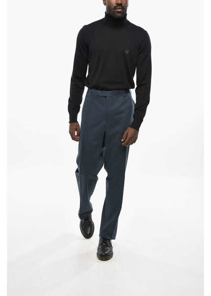 Pantaloni casual CORNELIANI Cc Collection Solid Color Cotton Pants Blue Barbati (BM 19433009) 3
