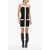 Balmain Front Buttoned Knitted Sheath Dress With Contrasting Details Black