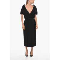 Rochii lungi Dropped Shoulder Wrap Dress With Belt Femei