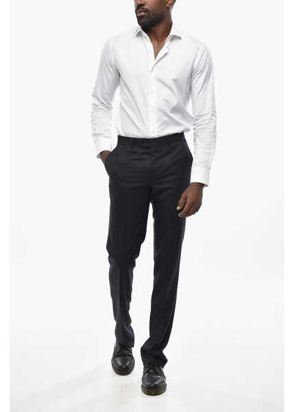 Pantaloni eleganti CORNELIANI Virgin Wool Pants With Belt Loops Blue Barbati (BM 19433066) 4