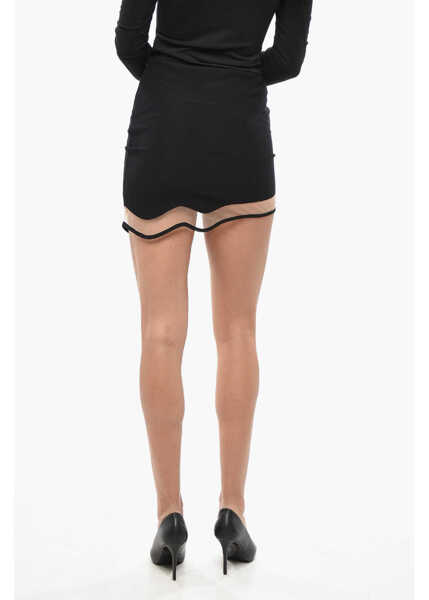 Fuste scurte NENSI DOJAKA See Through Detailed Heartbeat Miniskirt Black Femei (BM 19433069) 2