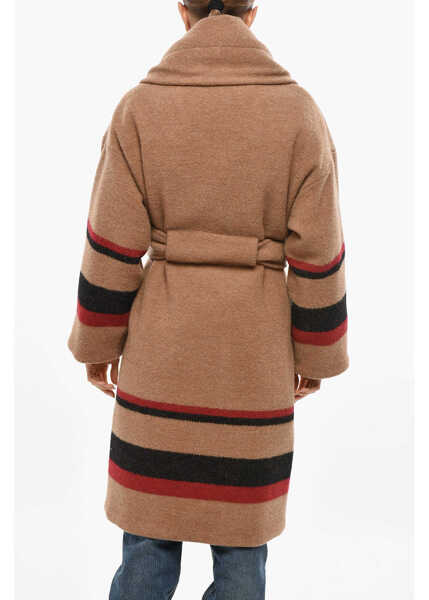 Paltoane Bacon Quilted Dada Wool Coat With Contrasting Bands Beige Femei (BM 19433075) 3