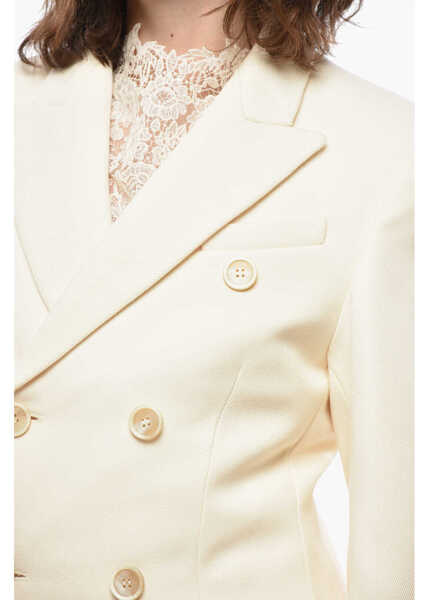 Paltoane WARDROBE.NYC Double-Breasted Virgin Wool Coat White Femei (BM 19433078) 3