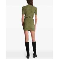 Fuste scurte Dama - Fuste scurte Balmain Knitted Miniskirt With Logoed Buttons Military Green Femei (BM 19433081) - B-mall.ro