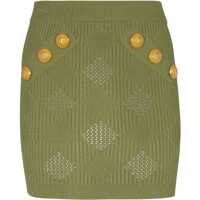 Fuste scurte Knitted Miniskirt With Logoed Buttons Femei