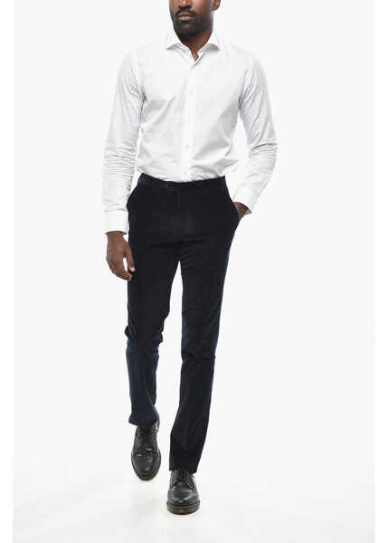 Pantaloni eleganti CORNELIANI Corduroy Academy Pants With 4 Pockets Blue Barbati (BM 19433093) 4