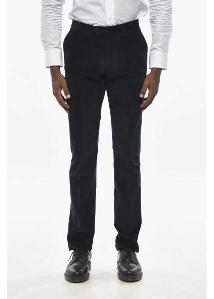 Pantaloni eleganti CORNELIANI Corduroy Academy Pants With 4 Pockets Blue Barbati (BM 19433093) 1
