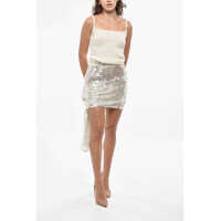 Fuste COPERNI Dama - Fuste scurte COPERNI Sequined Miniskirt With Knotted Detail White Femei (BM 19433102) - B-mall.ro