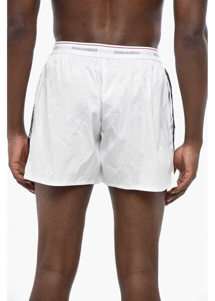 Lenjerie intima DSQUARED2 Two-Tone Boxer With Satin Detail And Logoed Elastic Band Black & White Barbati (BM 19433105) 2