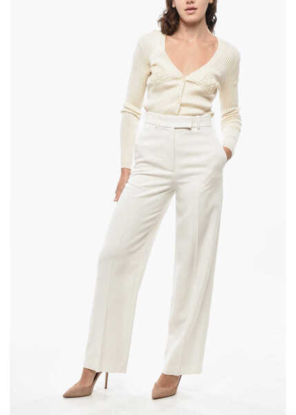 Pantaloni casual ROHE Textured Fabric 4-Pocket Pants White Femei (BM 19433117) 3