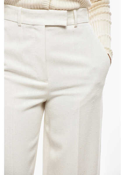 Pantaloni casual ROHE Textured Fabric 4-Pocket Pants White Femei (BM 19433117) 4