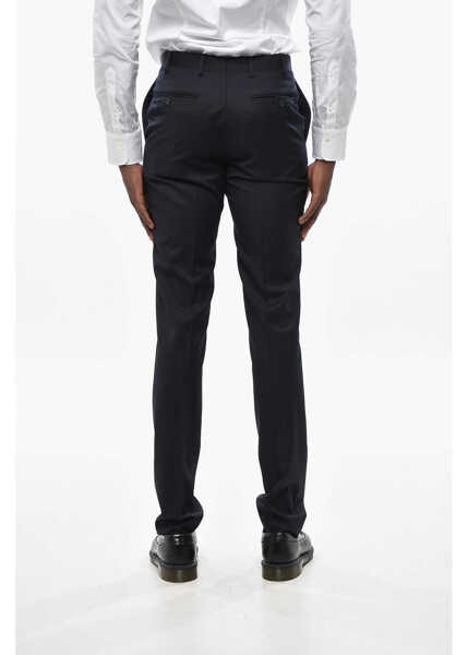 Pantaloni eleganti CORNELIANI Virgin Wool Pants With Hidden Closure Blue Barbati (BM 19433120) 2