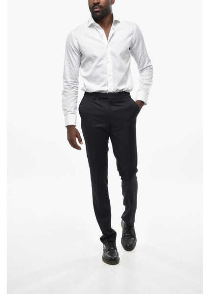 Pantaloni eleganti CORNELIANI Virgin Wool Pants With Hidden Closure Blue Barbati (BM 19433120) 4