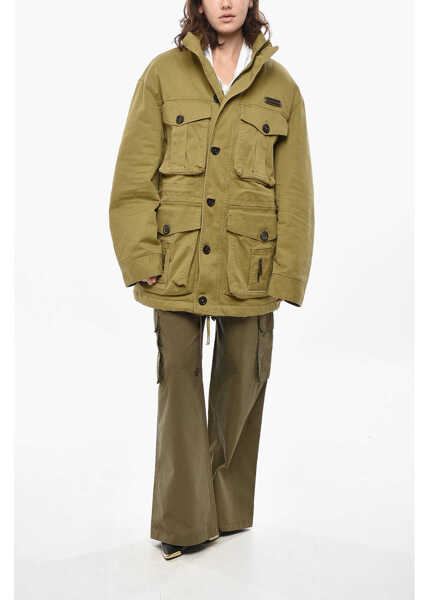 Geci Parka DSQUARED2 Padded Americana Parka With Extractable Hood Green Femei (BM 19433123) 4