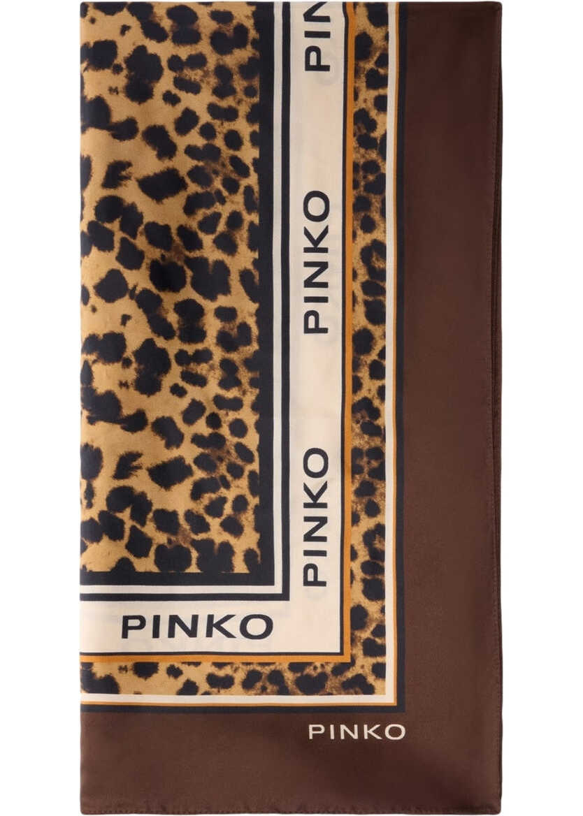 Esarfe Pinko Foulard with animal print Brown Femei (BM 19433144) 2