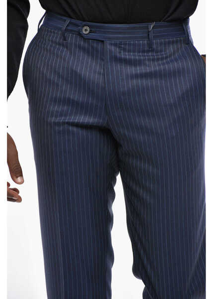 Pantaloni eleganti CORNELIANI Pinstriped Virgin Wool Leader Pants Blue Barbati (BM 19433165) 2