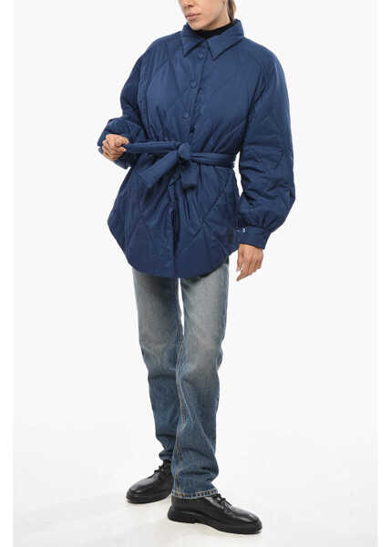 Jachete Bacon Belted Claire Quilted Jacket Blue Femei (BM 19433186) 4