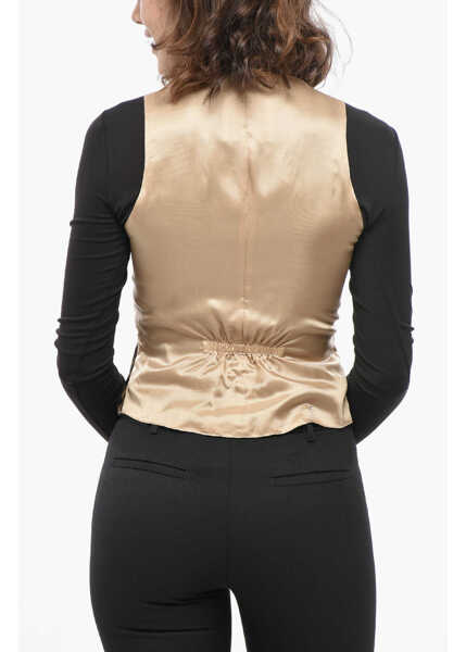 Veste casual Tagliatore Animal Patterned Velour Vest Brown Femei (BM 19433189) 2