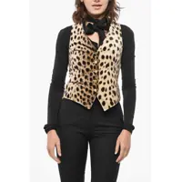 Veste casual Animal Patterned Velour Vest Femei
