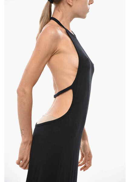 Rochii lungi Saint Laurent Bare Back Designed Knitted Long Dress Black Femei (BM 19433192) 2