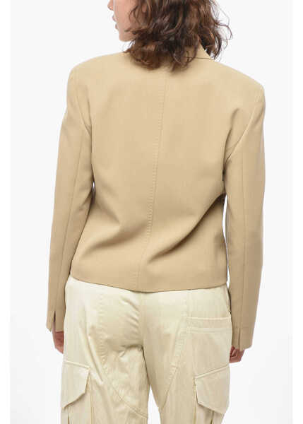 Sacouri Max Mara Studio Slim Fit Cacao Blazer With Patch Pockets Beige Femei (BM 19433204) 2