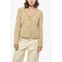 Sacouri Studio Slim Fit Cacao Blazer With Patch Pockets Femei