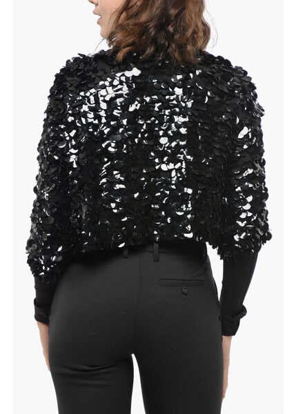 Cardigane P.A.R.O.S.H. 3/4-Sleeved Sequined Cardigan Black Femei (BM 19433210) 2