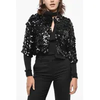 Cardigane 3/4-Sleeved Sequined Cardigan Femei