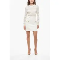 Rochii scurte Long Sleeved Mini Dress With Lace Details Femei