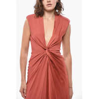 Rochii lungi Max Mara Dama - Rochii lungi Max Mara Satin Pilard Dress With Front Knot Red Femei (BM 19433228) - B-mall.ro