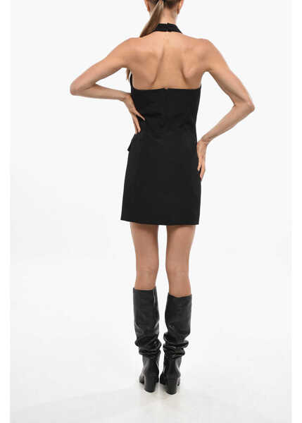 Rochii scurte Balmain Halter Neck Dress With Double-Breasted Design Black Femei (BM 19433234) 3