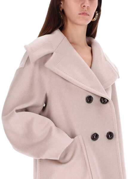 Paltoane Max Mara Double-Breasted Coat Mario BEIGE Femei (BM 19433252) 4