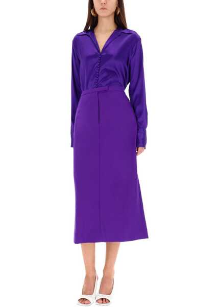 Bluze Dries Van Noten Silk Shirt PURPLE Femei (BM 19433261) 2