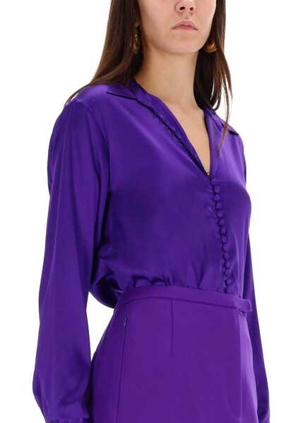 Bluze Dries Van Noten Silk Shirt PURPLE Femei (BM 19433261) 3