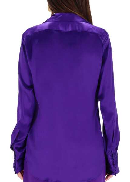 Bluze Dries Van Noten Silk Shirt PURPLE Femei (BM 19433261) 4