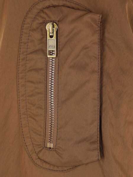 Bomber jacket Chloe Nylon Bomber Jacket BROWN Femei (BM 19433279) 3
