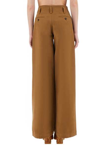 Pantaloni casual Chloe Wide Leg Pants BROWN Femei (BM 19433291) 3