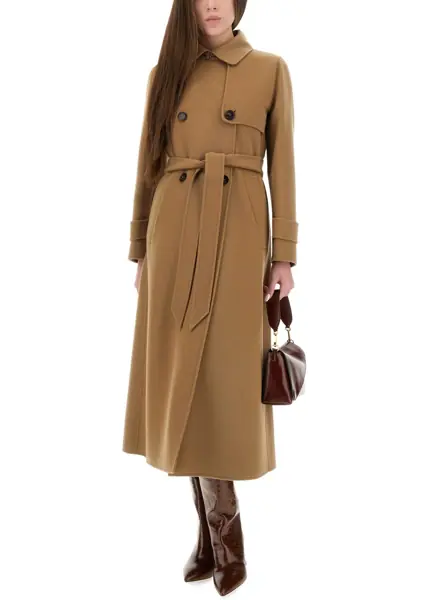 Paltoane Max Mara Double-Breasted Coat Sem BEIGE Femei (BM 19433324) 2