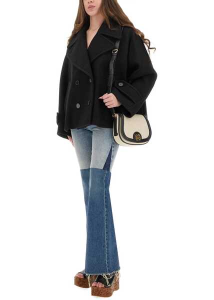 Sacouri Chloe Double-Breasted Jacket With Peaked Lapels BLACK Femei (BM 19433348) 2