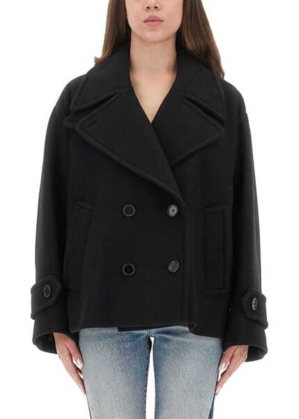 Sacouri Chloe Double-Breasted Jacket With Peaked Lapels BLACK Femei (BM 19433348) 1