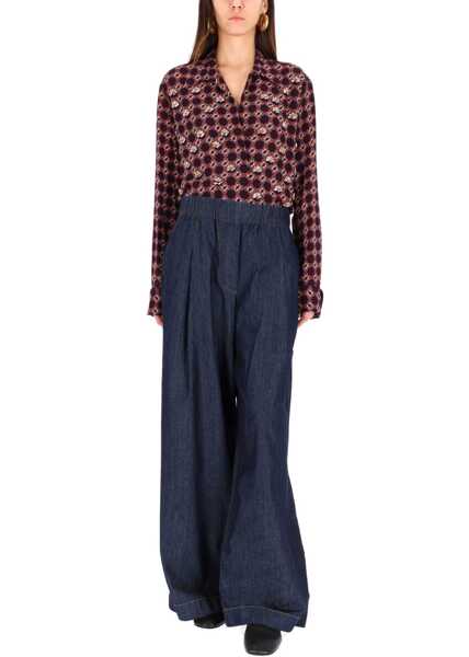 Pantaloni casual Dries Van Noten Pant Stack BLUE Femei (BM 19433402) 2