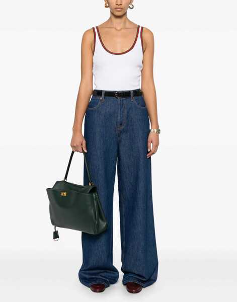 Bluze Gucci Ribbed Cotton Tank Top With Web WHITE Femei (BM 19433510) 2