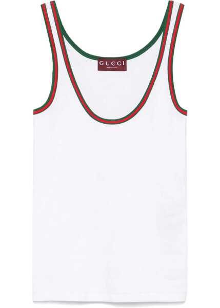 Bluze Gucci Ribbed Cotton Tank Top With Web WHITE Femei (BM 19433510) 1
